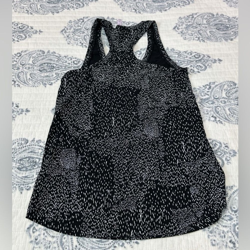 Fabletics Racerback Tank Top Womens 4 Black White Speckled